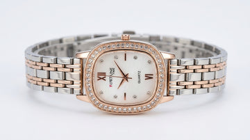 Women's Rose Gold Crystal Bracelet Watch