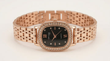 Women's Rose Gold Crystal Bracelet Watch