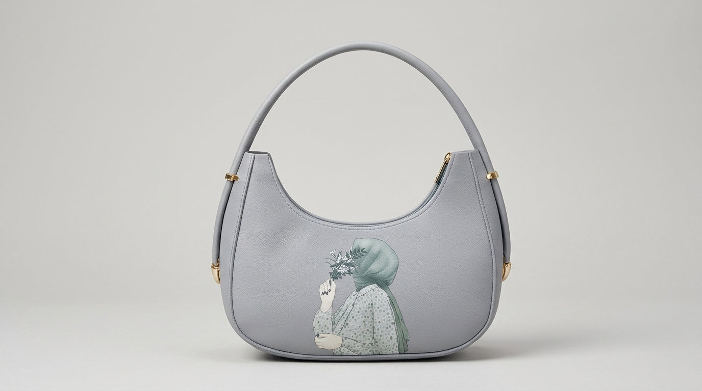 Girls Leather Shoulder Bag with Print