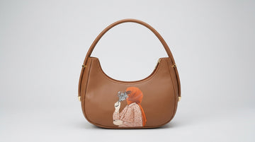 Girls Leather Shoulder Bag with Print