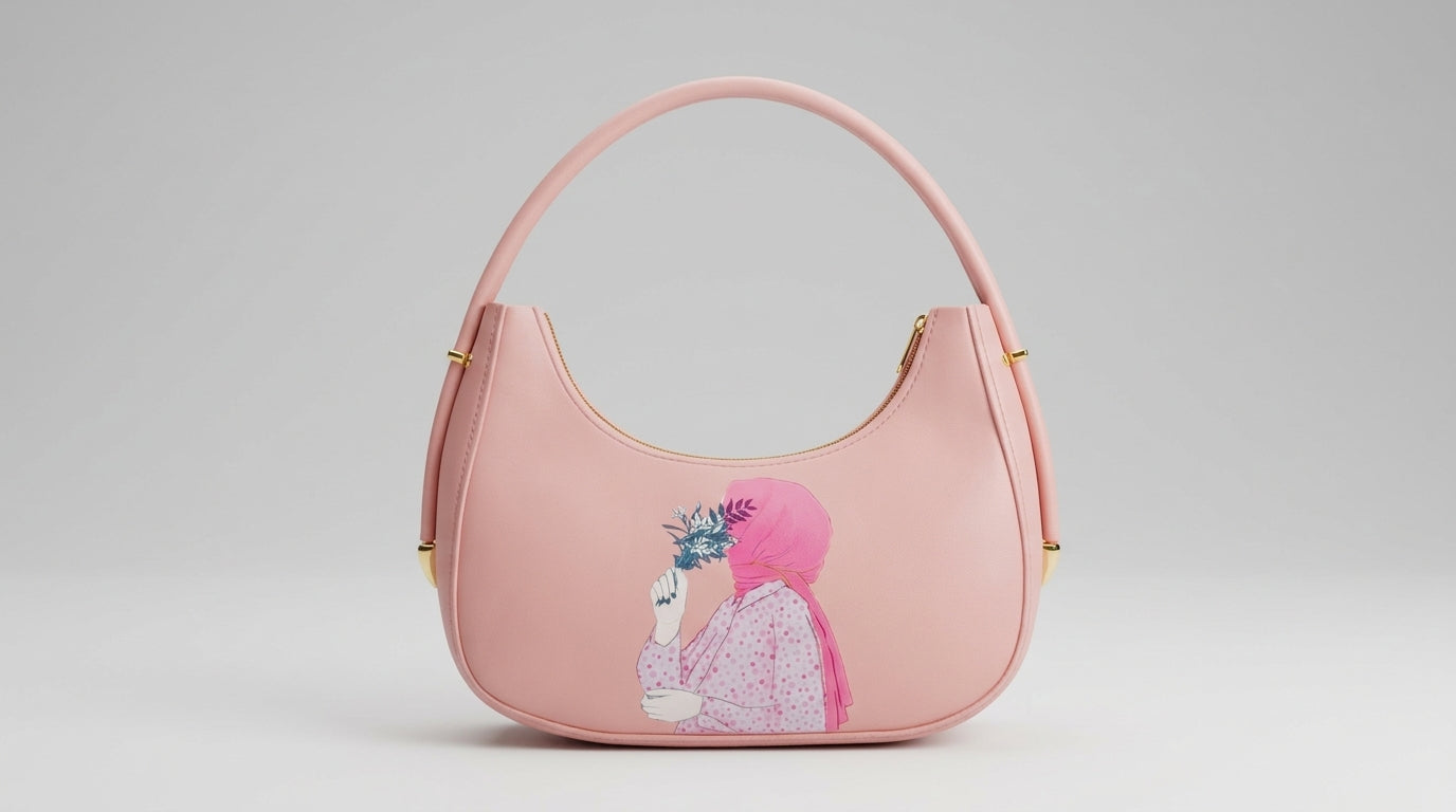 Girls Leather Shoulder Bag with Print