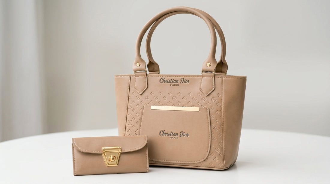 Leather Handbag Crossbody Wallet Set