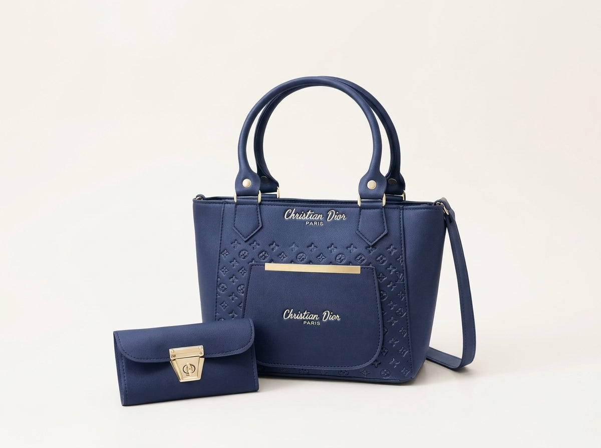 Leather Handbag Crossbody Wallet Set